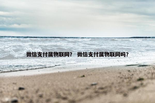 微信支付属物联网？ 微信支付属物联网吗？