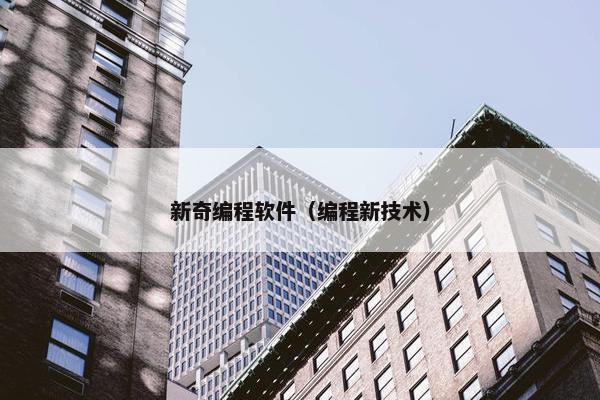 新奇编程软件（编程新技术）