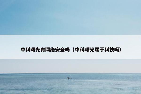 中科曙光有网络安全吗（中科曙光属于科技吗）