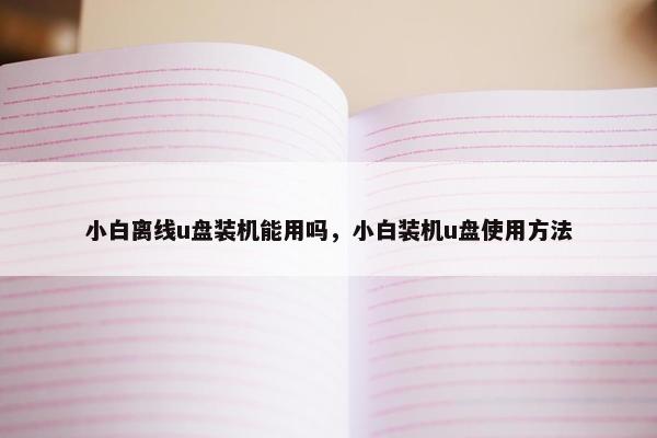 小白离线u盘装机能用吗，小白装机u盘使用方法