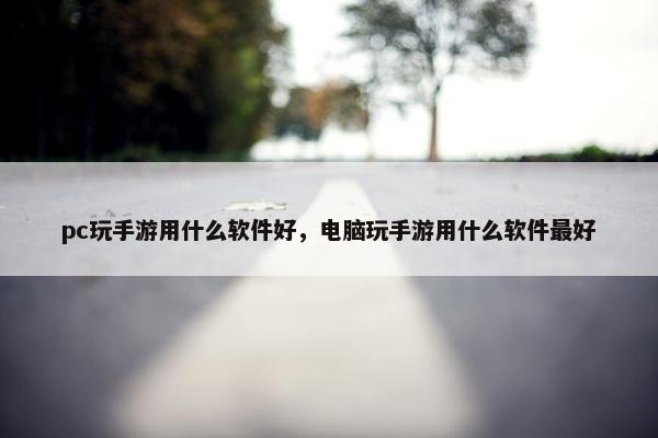 pc玩手游用什么软件好，电脑玩手游用什么软件最好