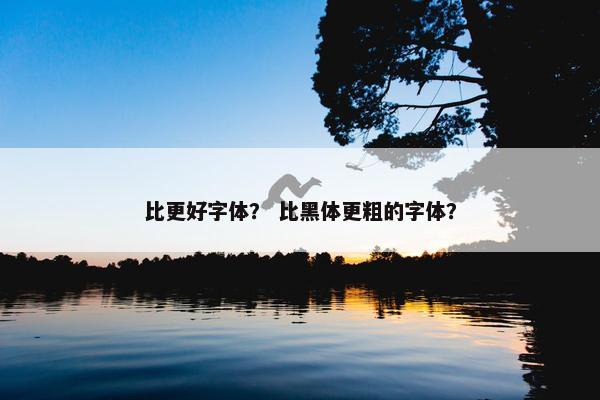 比更好字体？ 比黑体更粗的字体？