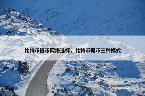 比特币提币网络选择，比特币提币三种模式