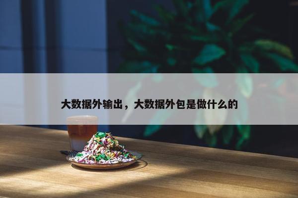 大数据外输出，大数据外包是做什么的