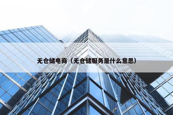 无仓储电商（无仓储服务是什么意思）