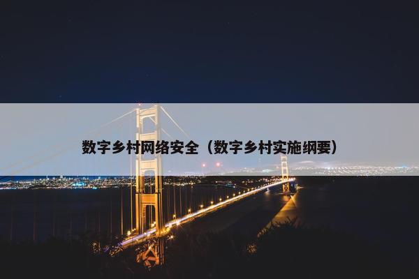 数字乡村网络安全（数字乡村实施纲要）