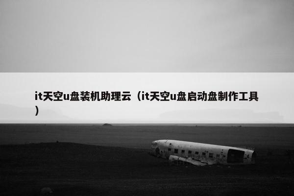 it天空u盘装机助理云（it天空u盘启动盘制作工具）