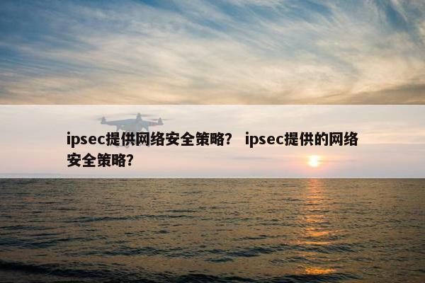 ipsec提供网络安全策略？ ipsec提供的网络安全策略？
