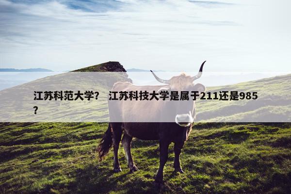 江苏科范大学？ 江苏科技大学是属于211还是985？