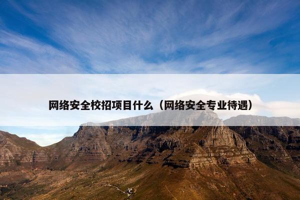 网络安全校招项目什么（网络安全专业待遇）