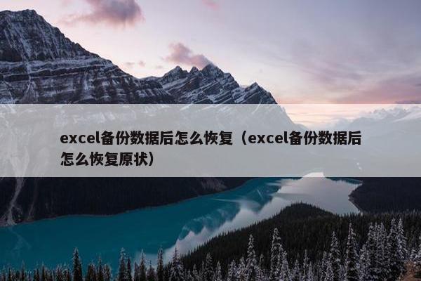 excel备份数据后怎么恢复（excel备份数据后怎么恢复原状）