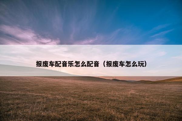 报废车配音乐怎么配音（报废车怎么玩）
