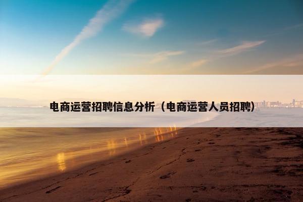 电商运营招聘信息分析（电商运营人员招聘）