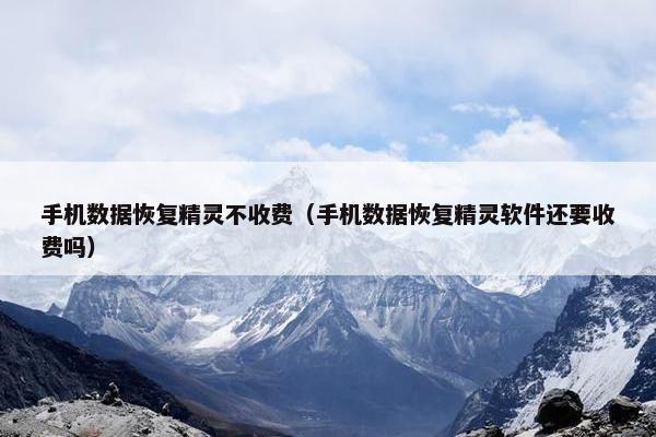 手机数据恢复精灵不收费（手机数据恢复精灵软件还要收费吗）