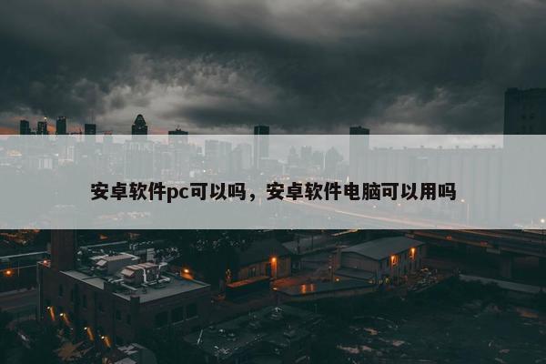 安卓软件pc可以吗，安卓软件电脑可以用吗