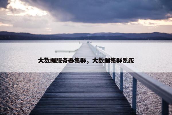 大数据服务器集群，大数据集群系统