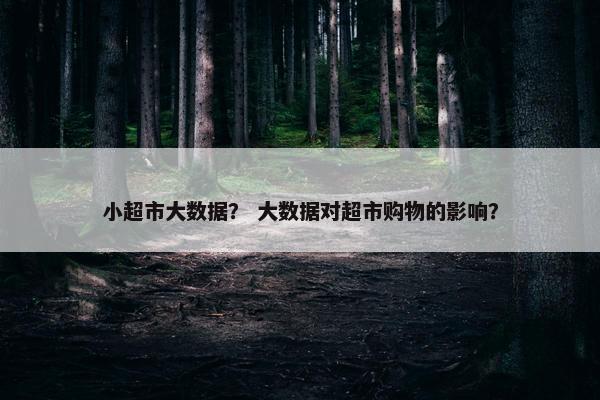 小超市大数据？ 大数据对超市购物的影响？