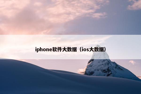 iphone软件大数据（ios大数据）