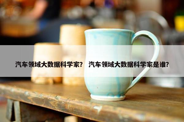 汽车领域大数据科学家？ 汽车领域大数据科学家是谁？