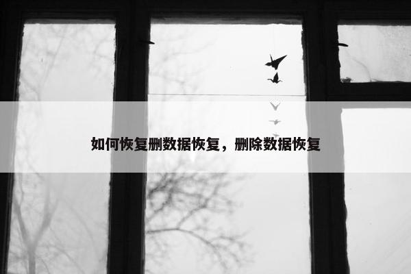 如何恢复删数据恢复，删除数据恢复