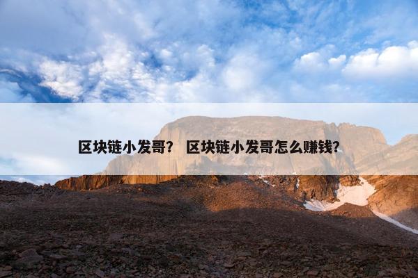 区块链小发哥？ 区块链小发哥怎么赚钱？