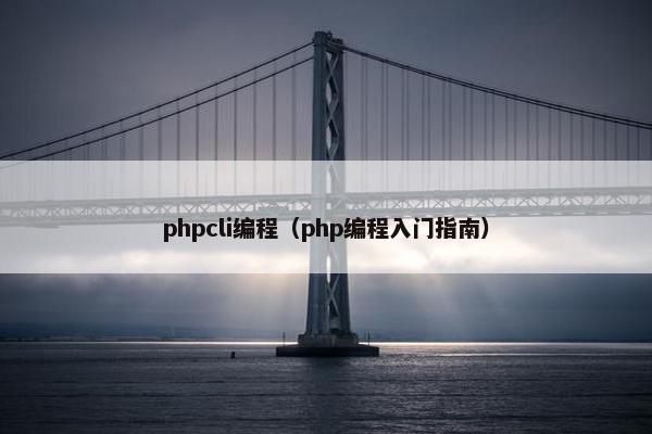 phpcli编程（php编程入门指南）