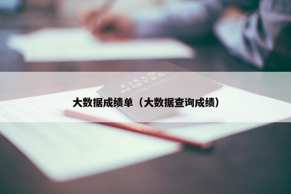 大数据成绩单（大数据查询成绩）