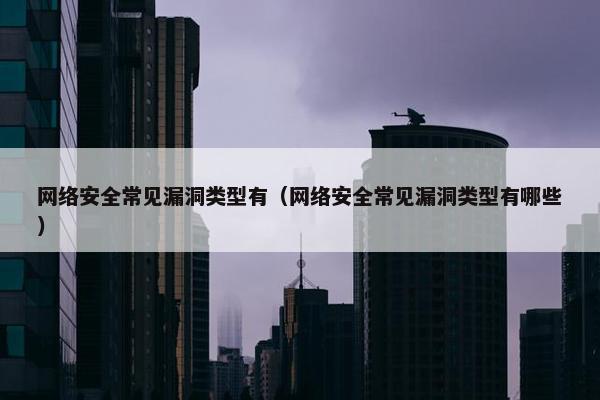 网络安全常见漏洞类型有（网络安全常见漏洞类型有哪些）