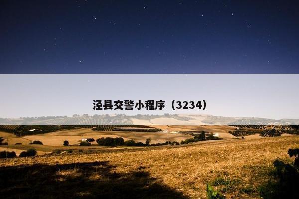 泾县交警小程序（3234）