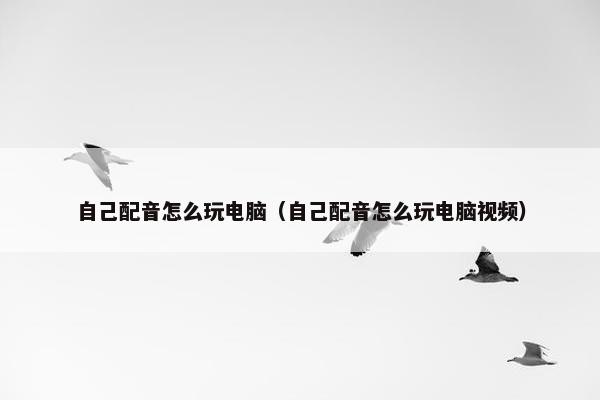 自己配音怎么玩电脑（自己配音怎么玩电脑视频）