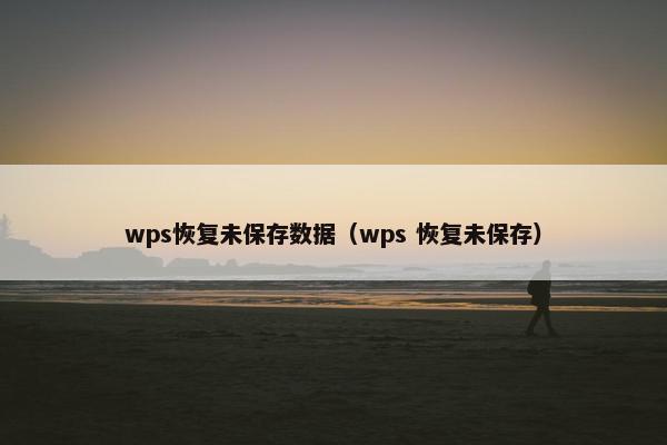 wps恢复未保存数据（wps 恢复未保存）