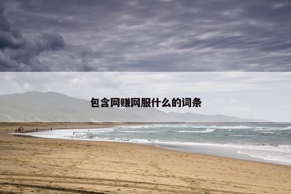包含网赚网服什么的词条