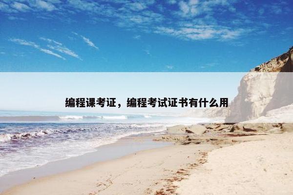 编程课考证，编程考试证书有什么用