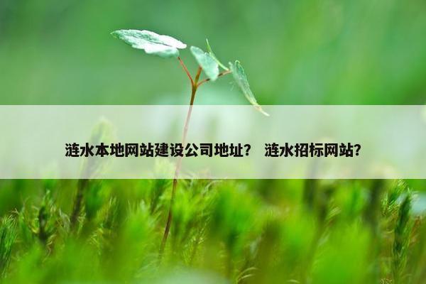 涟水本地网站建设公司地址？ 涟水招标网站？