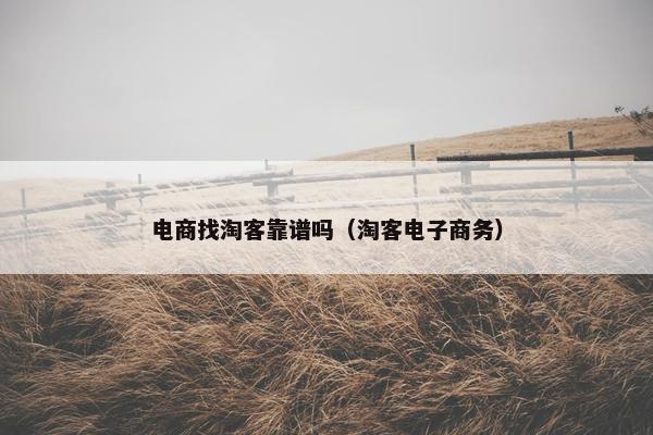 电商找淘客靠谱吗（淘客电子商务）