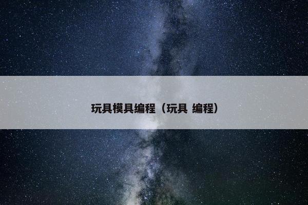 玩具模具编程（玩具 编程）