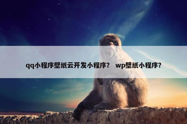 qq小程序壁纸云开发小程序？ wp壁纸小程序？