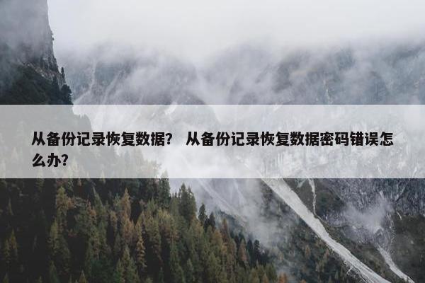 从备份记录恢复数据？ 从备份记录恢复数据密码错误怎么办？