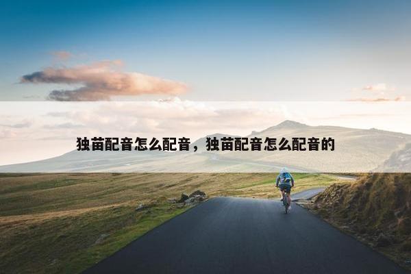 独苗配音怎么配音，独苗配音怎么配音的