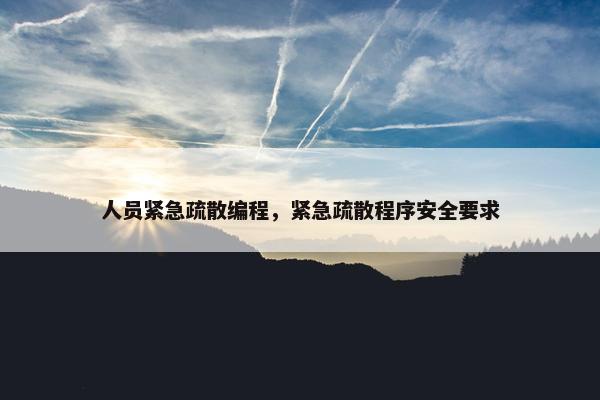 人员紧急疏散编程，紧急疏散程序安全要求