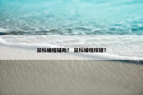 鼠标编程辅助？ 鼠标编程按键？