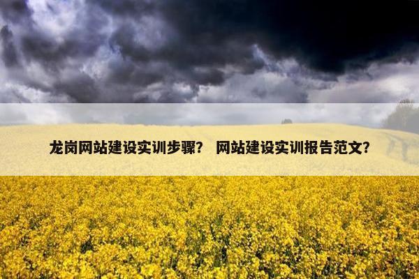 龙岗网站建设实训步骤？ 网站建设实训报告范文？
