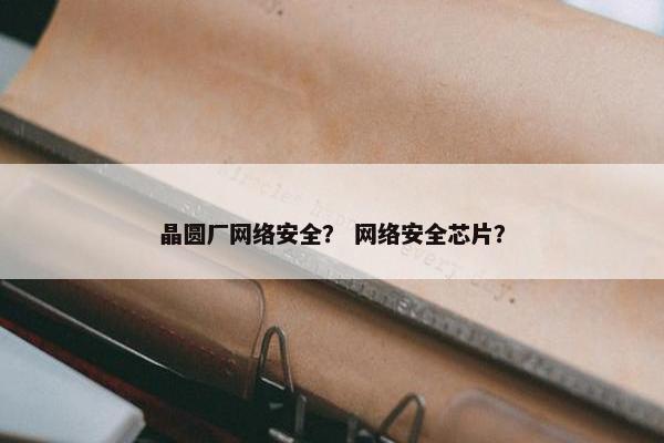 晶圆厂网络安全？ 网络安全芯片？
