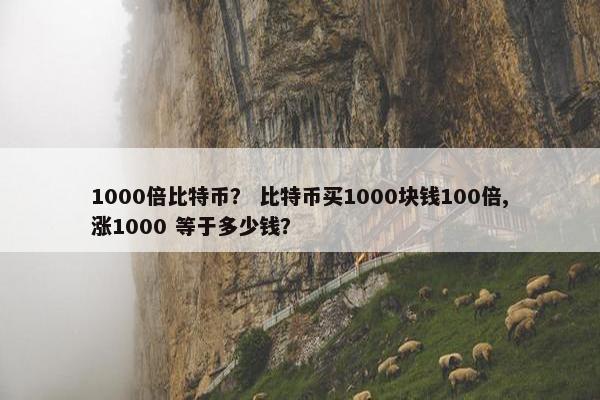 1000倍比特币？ 比特币买1000块钱100倍,涨1000 等于多少钱？