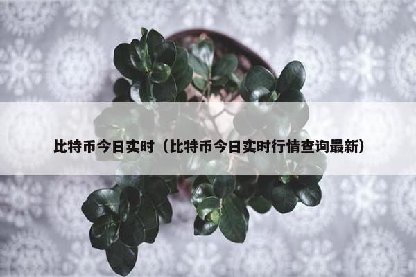 比特币今日实时（比特币今日实时行情查询最新）