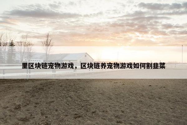 里区块链宠物游戏，区块链养宠物游戏如何割韭菜