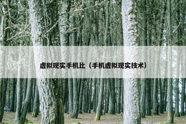 虚拟现实手机比（手机虚拟现实技术）