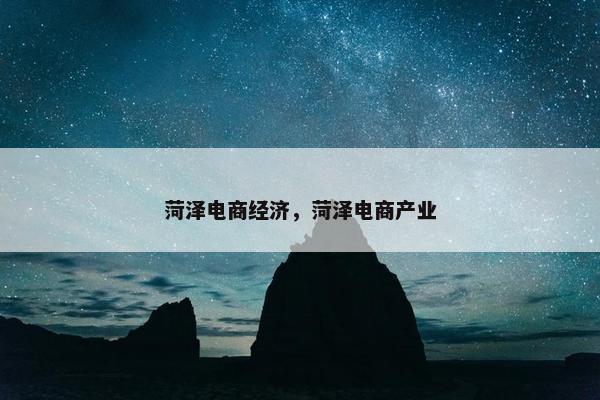 菏泽电商经济，菏泽电商产业
