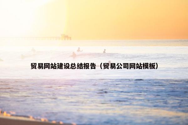 贸易网站建设总结报告（贸易公司网站模板）