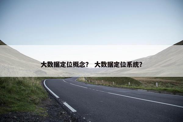 大数据定位概念？ 大数据定位系统？